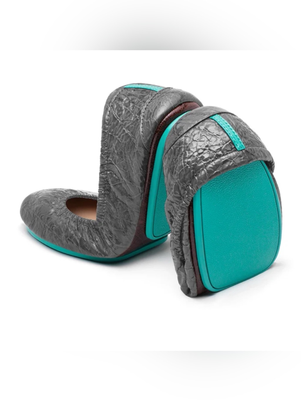 Tieks Slate Grey Croc Ballerina Flats Size 8